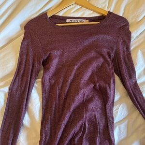 Michael Stars Women's Long Sleeve Plum Top